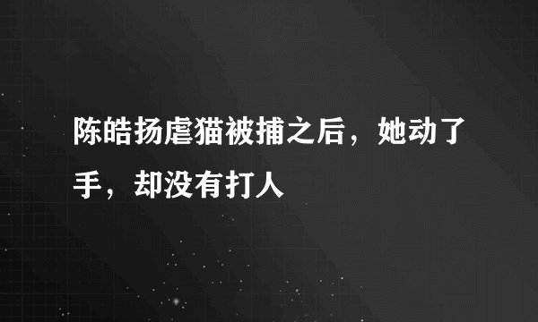 陈皓扬虐猫被捕之后，她动了手，却没有打人