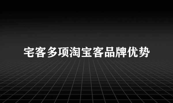 宅客多项淘宝客品牌优势