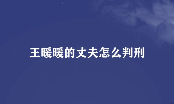 王暖暖的丈夫怎么判刑