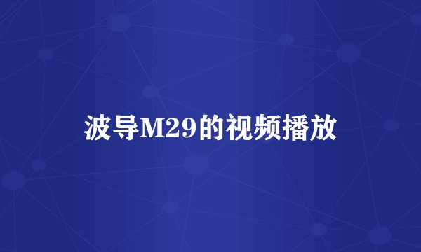 波导M29的视频播放
