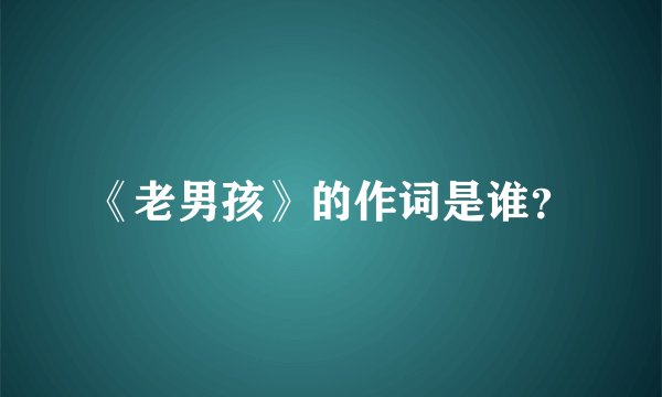 《老男孩》的作词是谁？