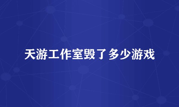天游工作室毁了多少游戏