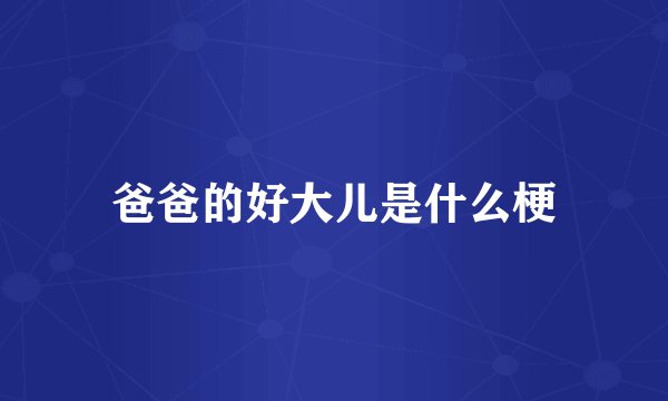 爸爸的好大儿是什么梗
