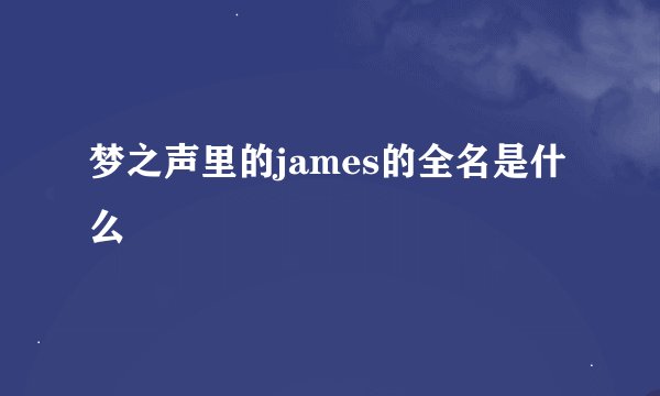 梦之声里的james的全名是什么