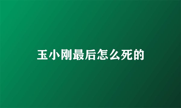 玉小刚最后怎么死的