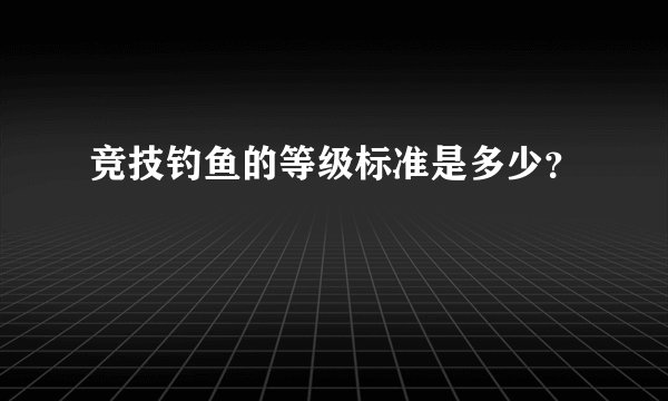 竞技钓鱼的等级标准是多少?
