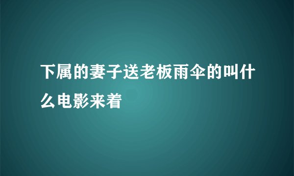 下属的妻子送老板雨伞的叫什么电影来着