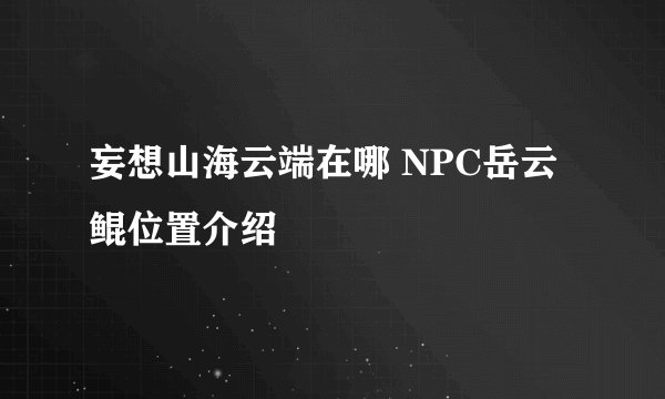 妄想山海云端在哪 NPC岳云鲲位置介绍