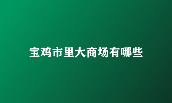 宝鸡市里大商场有哪些