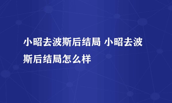 小昭去波斯后结局 小昭去波斯后结局怎么样