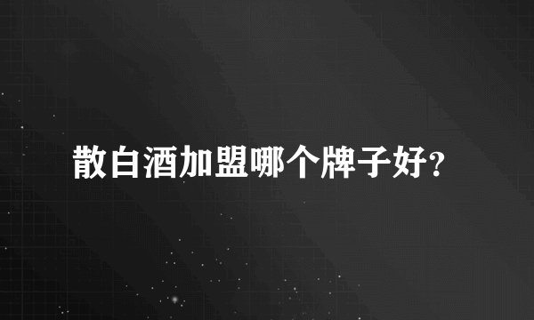 散白酒加盟哪个牌子好？