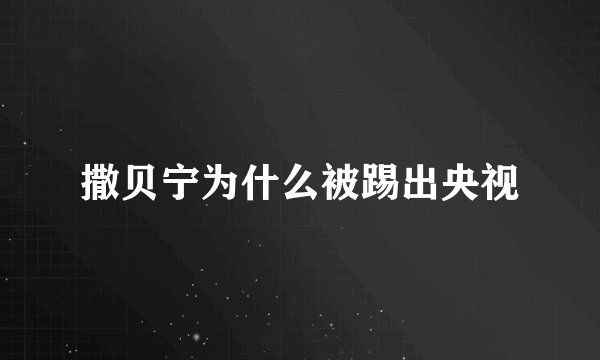 撒贝宁为什么被踢出央视