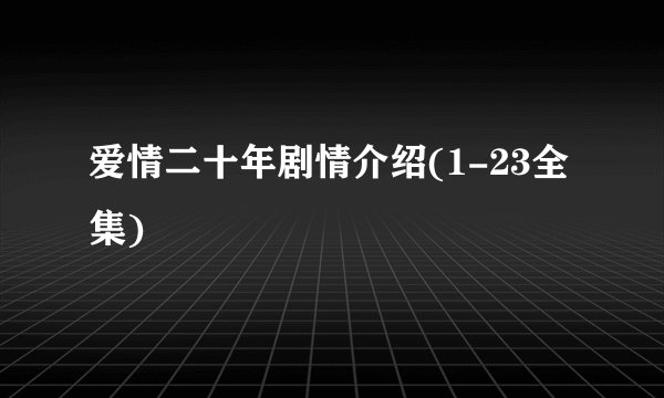 爱情二十年剧情介绍(1-23全集)
