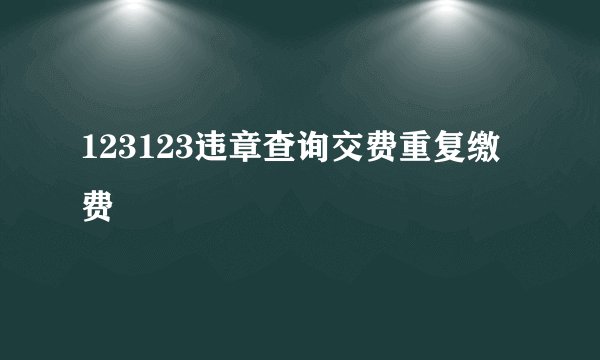 123123违章查询交费重复缴费