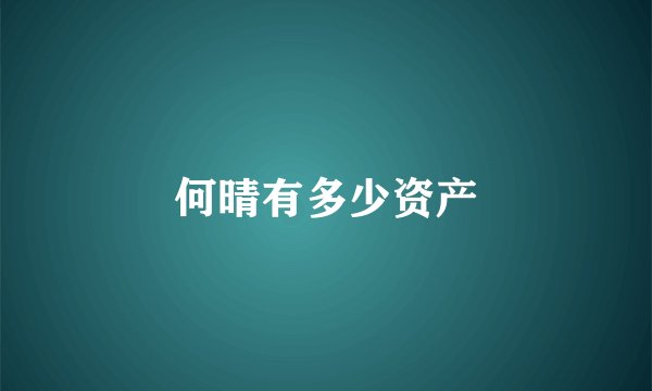 何晴有多少资产
