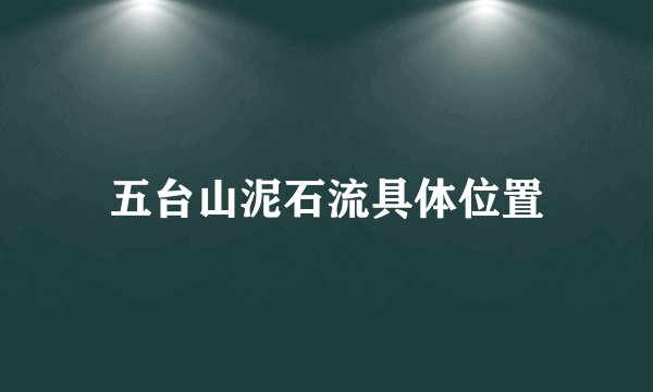 五台山泥石流具体位置