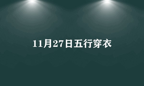 11月27日五行穿衣