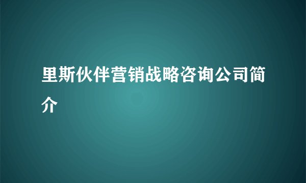 里斯伙伴营销战略咨询公司简介