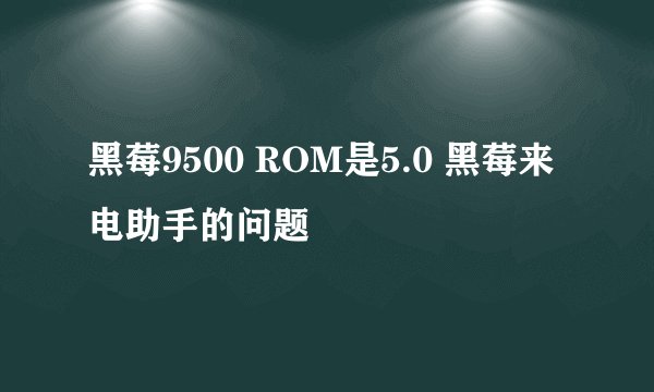 黑莓9500 ROM是5.0 黑莓来电助手的问题