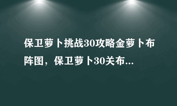 保卫萝卜挑战30攻略金萝卜布阵图，保卫萝卜30关布阵攻略分享