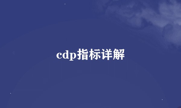 cdp指标详解