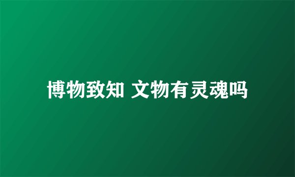 博物致知 文物有灵魂吗