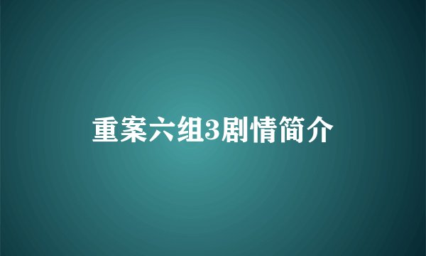 重案六组3剧情简介