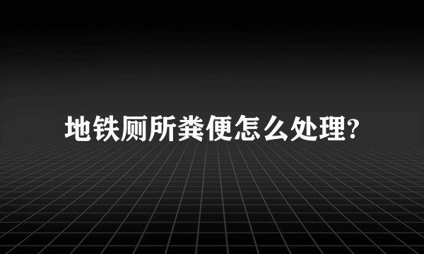 地铁厕所粪便怎么处理?