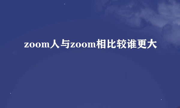 zoom人与zoom相比较谁更大