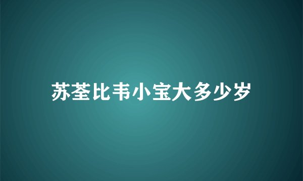 苏荃比韦小宝大多少岁
