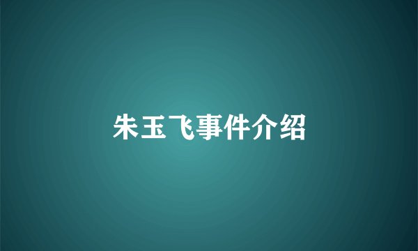 朱玉飞事件介绍