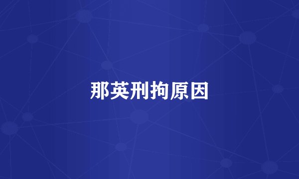 那英刑拘原因