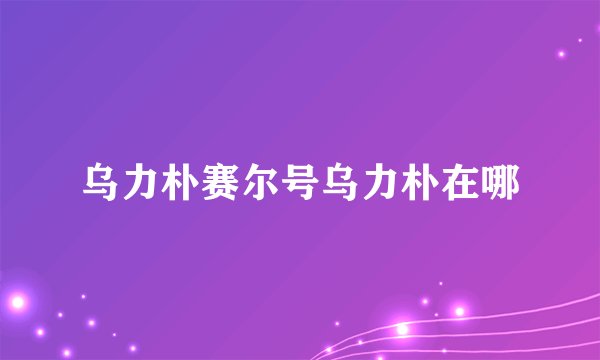 乌力朴赛尔号乌力朴在哪