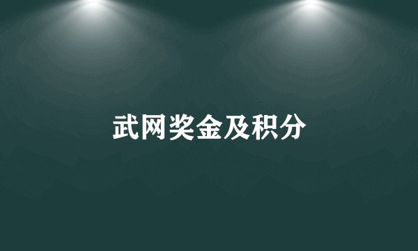 武网奖金及积分