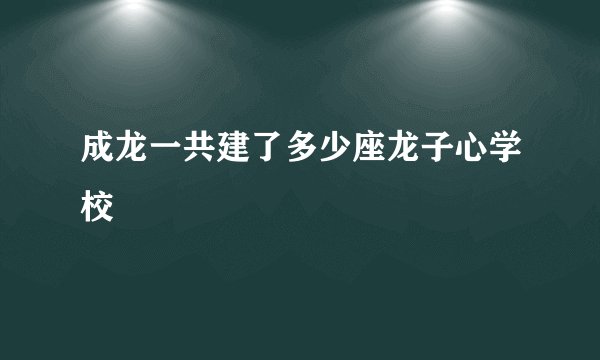 成龙一共建了多少座龙子心学校