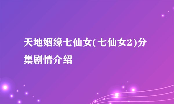 天地姻缘七仙女(七仙女2)分集剧情介绍