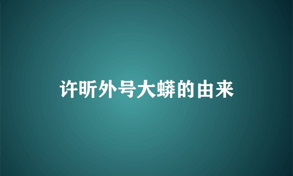 许昕外号大蟒的由来