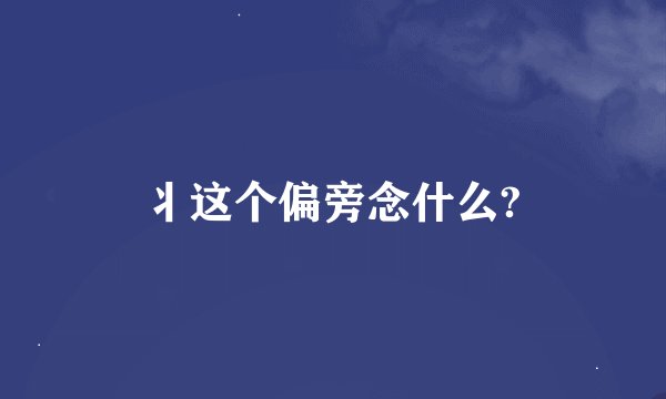 丬这个偏旁念什么?