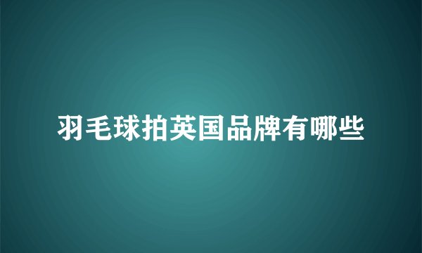 羽毛球拍英国品牌有哪些