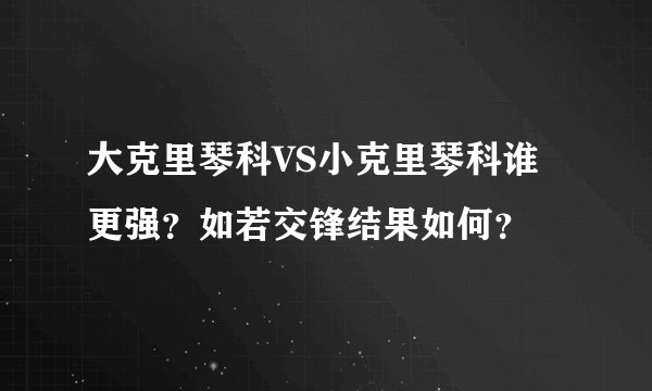 大克里琴科VS小克里琴科谁更强？如若交锋结果如何？