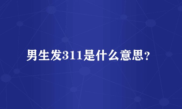男生发311是什么意思？