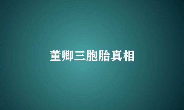 董卿三胞胎真相