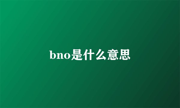 bno是什么意思