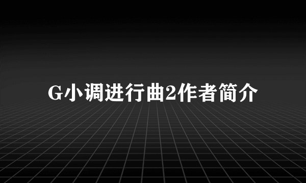 G小调进行曲2作者简介