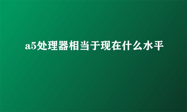 a5处理器相当于现在什么水平