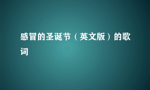 感冒的圣诞节（英文版）的歌词