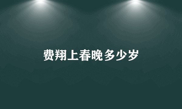 费翔上春晚多少岁