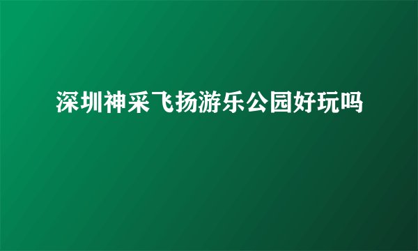 深圳神采飞扬游乐公园好玩吗