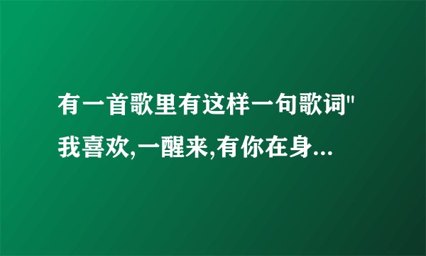 有一首歌里有这样一句歌词