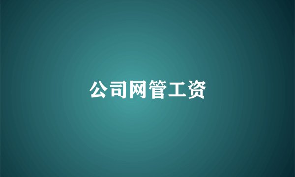 公司网管工资